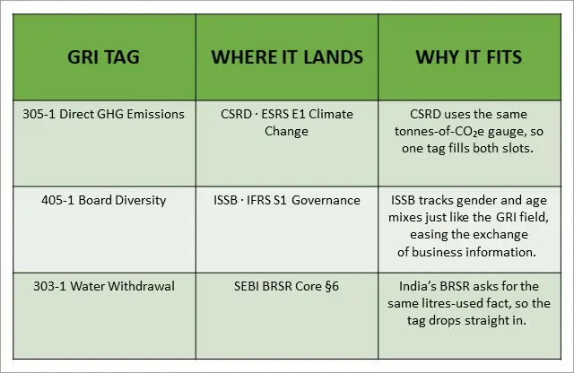 Table - GRI Sustainability Taxonomy | Report Yak Blog
