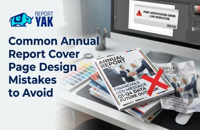 Annual report cover page design mistakes that weaken brand credibility and stakeholder trust | Report Yak Blog