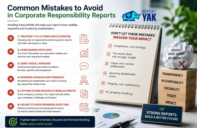 Common corporate responsibility reporting mistakes that weaken stakeholder trust | Report Yak Blog