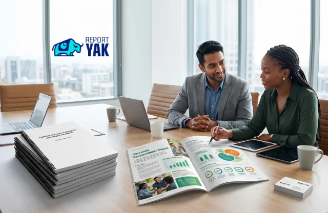 Report Yak's expert team delivering high-quality on-brand CSR report designs | Report Yak Blog