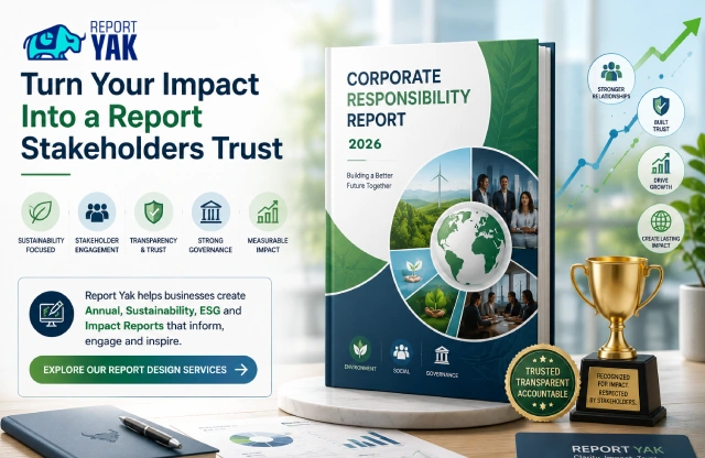 Eye-catching corporate responsibility report design by Report Yak that resonates with stakeholders | Report Yak Blog